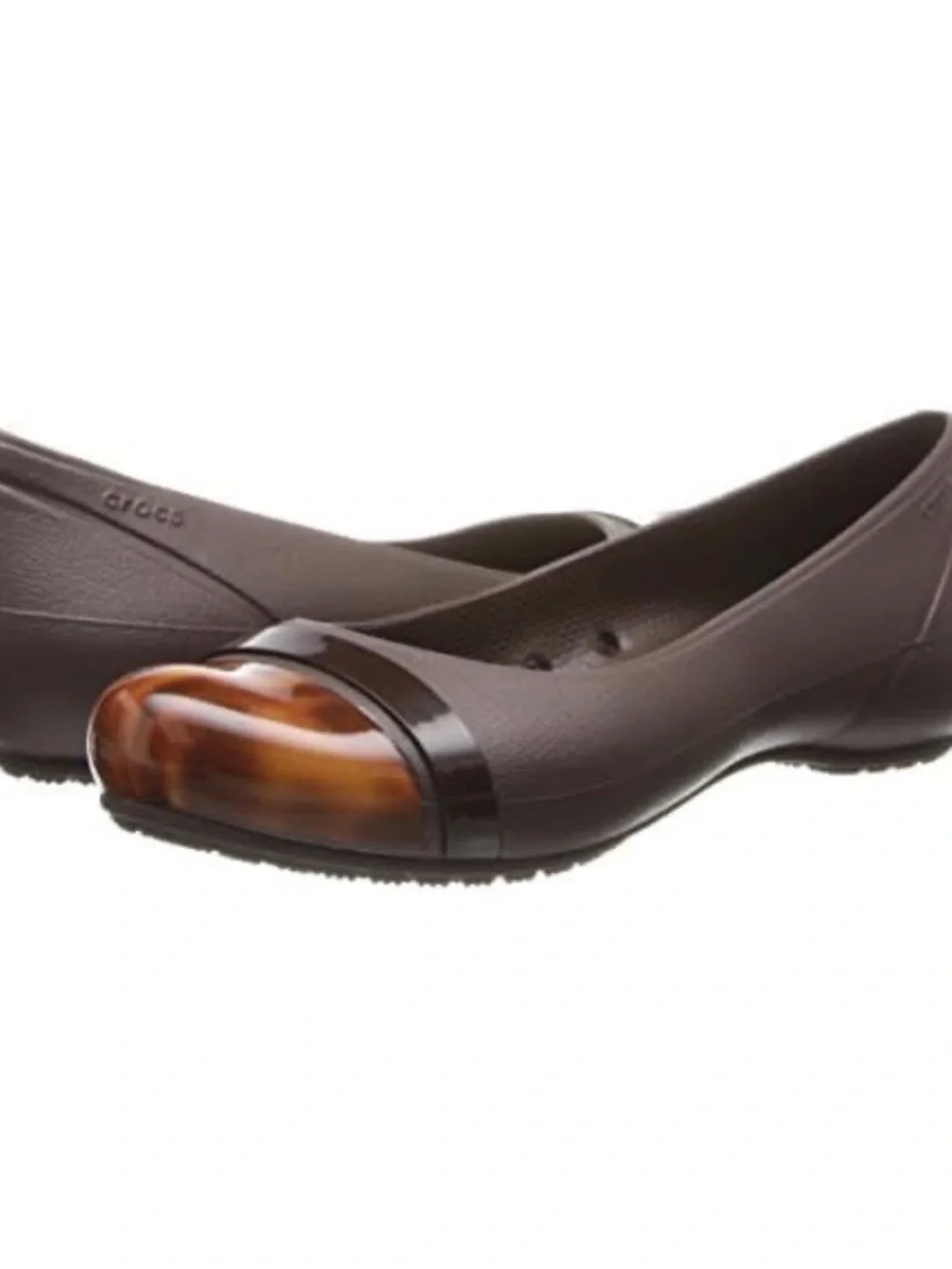 Crocs Brown Vintage Cap Toe Tortoise Lightweight Flats Women’s Size 8